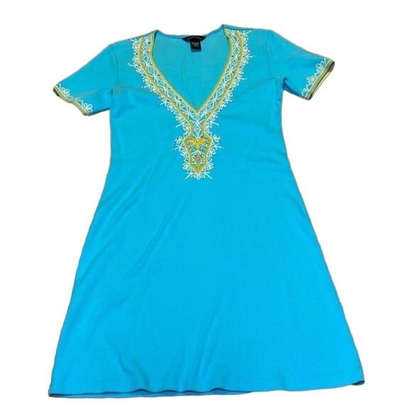 Sexy Moda Dress, Aqua Ribbed Knit Dress by Victoria’s Secret, Small - Picture 1 of 5